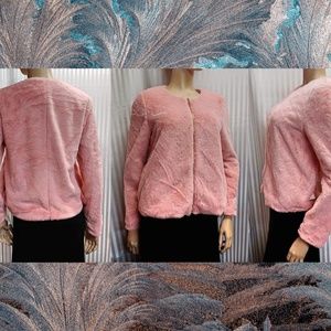 Cotton sweater jacket with gold zipper Silk Lining